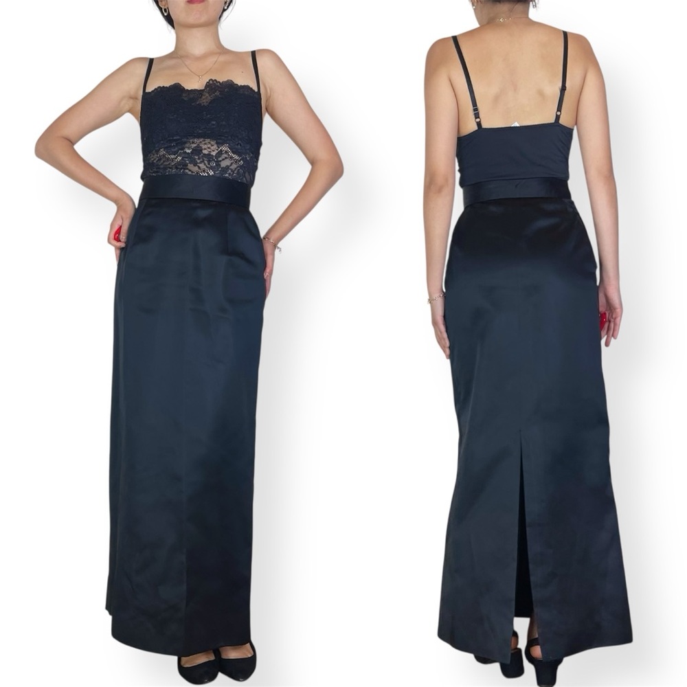 Vintage 70s By Garé OfficeSiren Whimsigoth Black Maxi Skirt Waist 25-26"